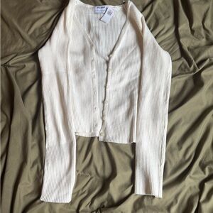 Old Navy Cream Cardigan Sweater Lightweight Knit